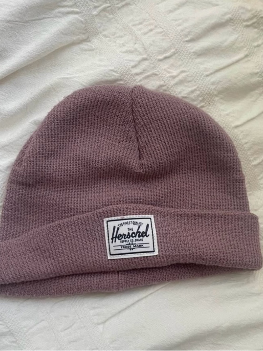 Baby Herschel Knit Beanie in Mauve 0-6m